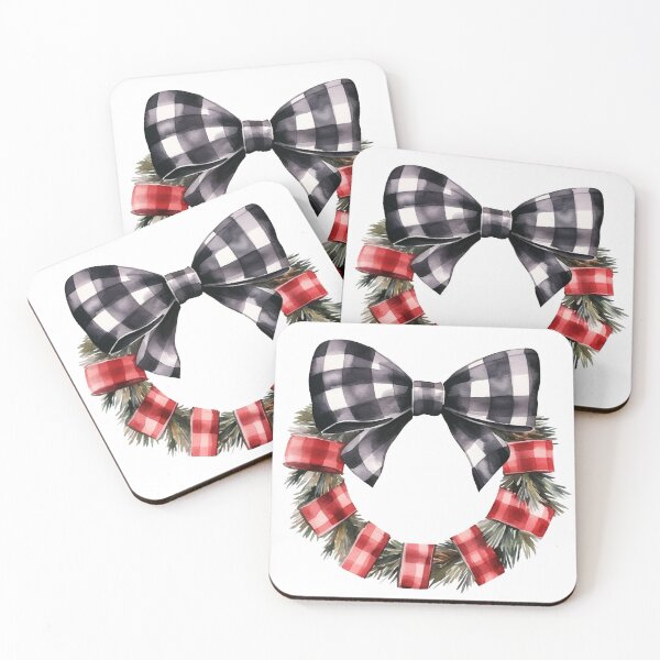 Item preview, Christmas Plaid Wreath with a Bow designed and sold by ReverseBleach.