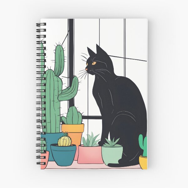 Item preview, Black Cat in The window with Cactus And Plants designed and sold by Catophile.
