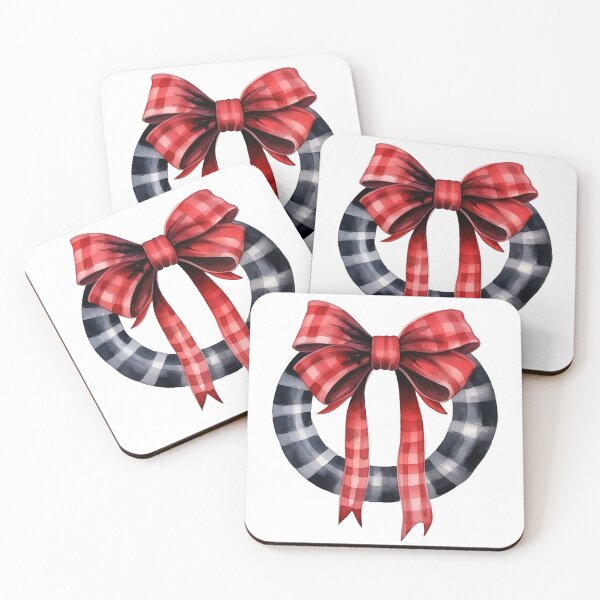 Item preview, Christmas Plaid Wreath with a Bow designed and sold by ReverseBleach.