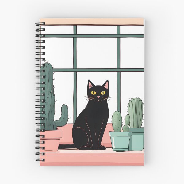 Item preview, Black Cat in The window with Cactus And Plants designed and sold by Catophile.