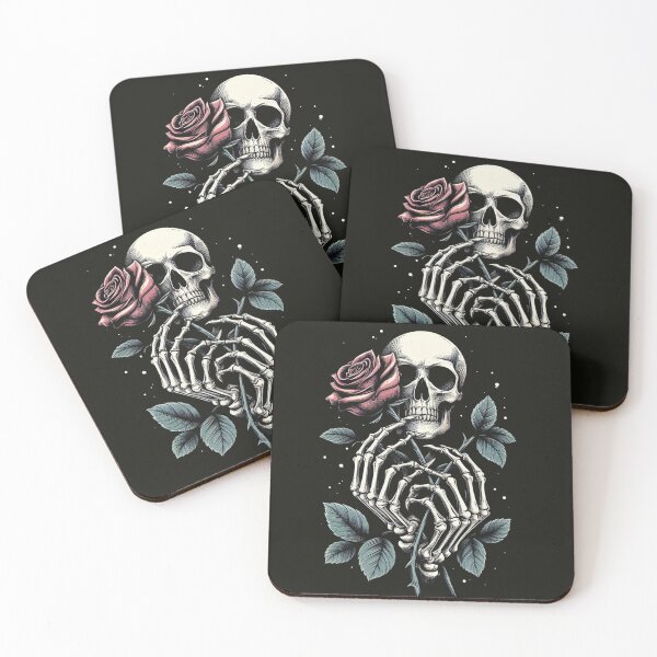 Item preview, Skeleton Holding Long Stem Rose designed and sold by CreepyCornerArt.