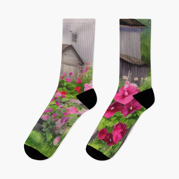 Item preview, Hollyhocks At The Old Home Place designed and sold by Paw's Arts.