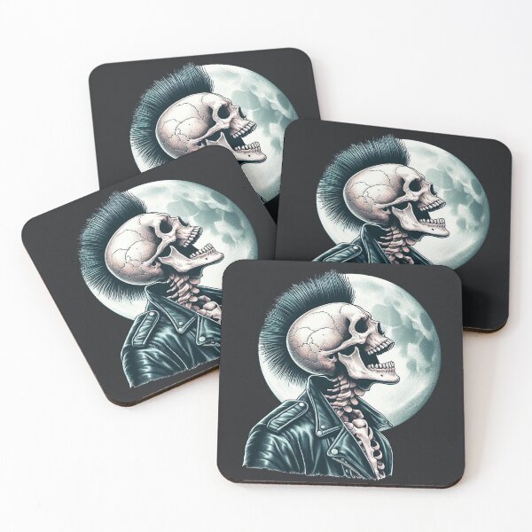 Item preview, Skeleton Howling at the moon designed and sold by CreepyCornerArt.