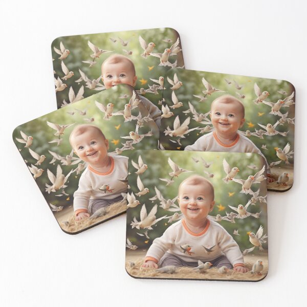 Item preview, Smiling Baby and Playful Flying Birds designed and sold by Sadia  Jannat.