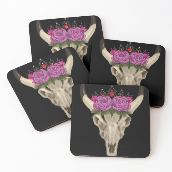 Item preview, Steer skull with roses and a crown designed and sold by winfredsDesigns.