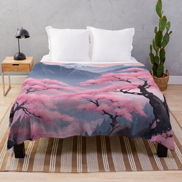 Item preview, Mountains sakura trees designed and sold by teacherpeiyuan.
