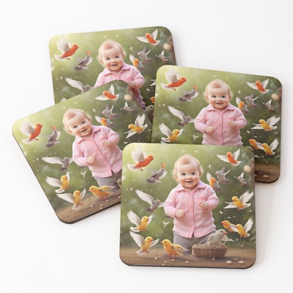 Item preview, A cute Smiling Baby and Playful Flying Birds designed and sold by Sadia  Jannat.