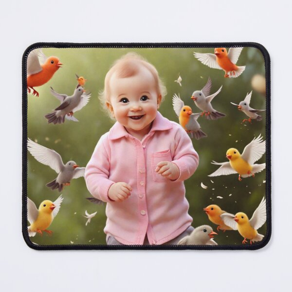 Item preview, A cute Smiling Baby and Playful Flying Birds designed and sold by Sadia Jannat.