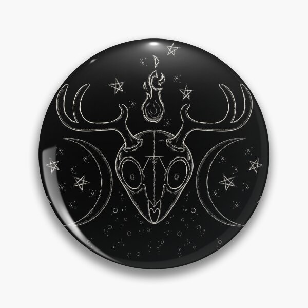 Item preview, Winter Solstice Cute Deer Skull | Spooky Yule Triple Moon in white designed and sold by Karli Mogen.
