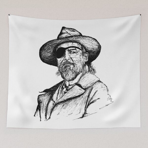 Item preview, Poor Jeff Bridges Black Portrait Pen Drawing Transparent designed and sold by surmind.