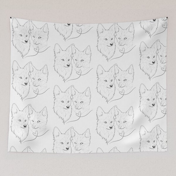 Item preview, geometric dogs in love designed and sold by ME-World.