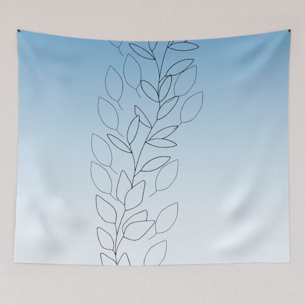 Item preview, Leaves pattern with blue gradient background designed and sold by Mario-Martinez.