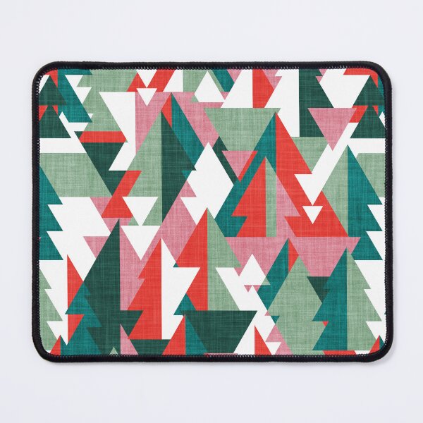 Item preview, Geo forest // vivid red carissma pink forest pine and jade green geometric triangular pine trees designed and sold by SelmaCardoso.