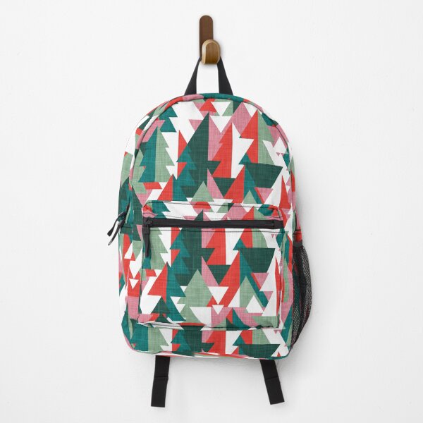 Item preview, Geo forest // vivid red carissma pink forest pine and jade green geometric triangular pine trees designed and sold by SelmaCardoso.
