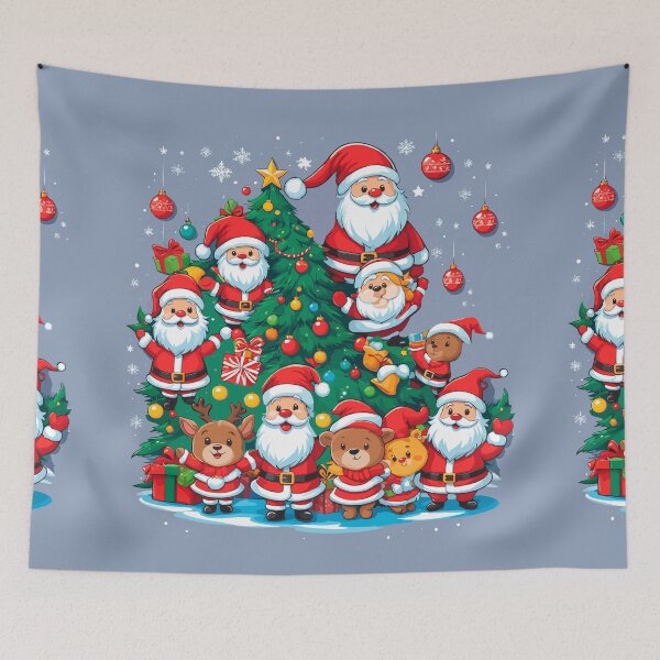 Item preview, Christmas tree full of Santa Claus and gifts. designed and sold by AlejaJorgeShop.