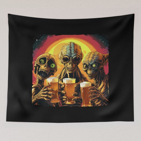 Item preview, Three funny aliens go on vacation, alien selfie designed and sold by Andrea-Design.