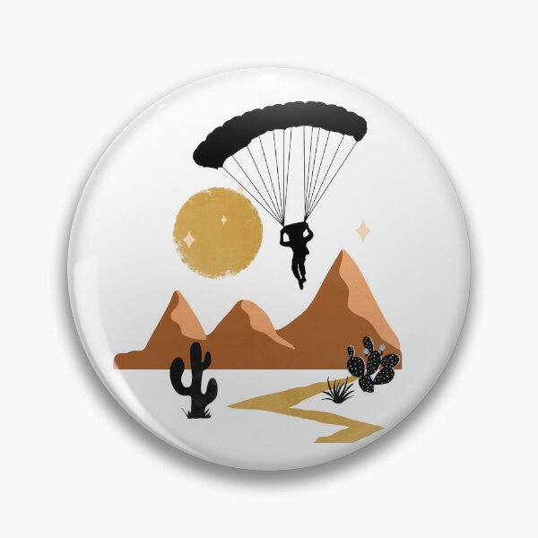 Item preview, Skydiving over the desert, parachutist, paratrooper at the sunset, Classic T-shirt designed and sold by MAGness.