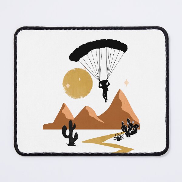 Item preview, Skydiving over the desert, parachutist, paratrooper at the sunset, Classic T-shirt designed and sold by MAGness.