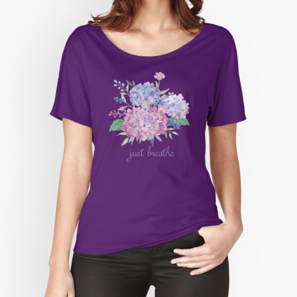 Just Breathe Hydrangeas Relaxed Fit T-Shirt