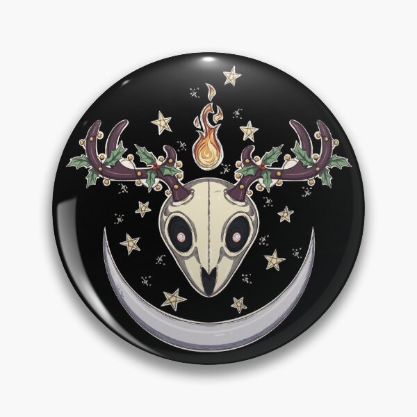 Item preview, Spooky Yule Crescent Moon Warm Tones | Cute Deer Skull on Black designed and sold by Karli Mogen.