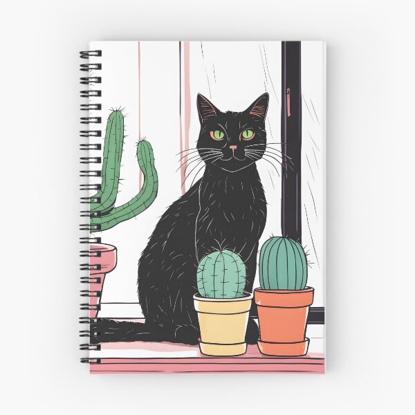 Item preview, Black Cat with Cactus Indoor  designed and sold by Catophile.