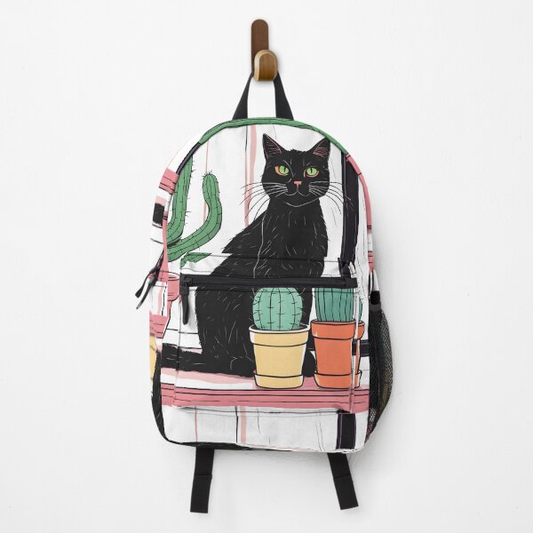 Item preview, Black Cat with Cactus Indoor designed and sold by Catophile.