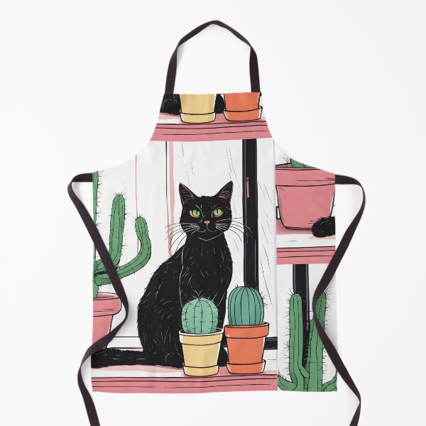 Item preview, Black Cat with Cactus Indoor designed and sold by Catophile.