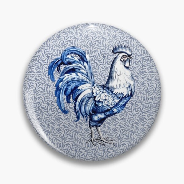Item preview, Blue Delft Style Fancy Rooster Chicken designed and sold by Pixelchicken.