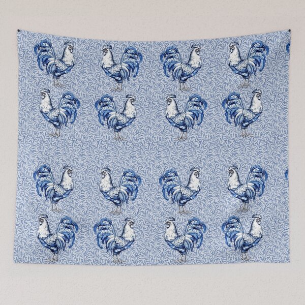 Item preview, Blue Delft Style Fancy Rooster Chicken designed and sold by Pixelchicken.