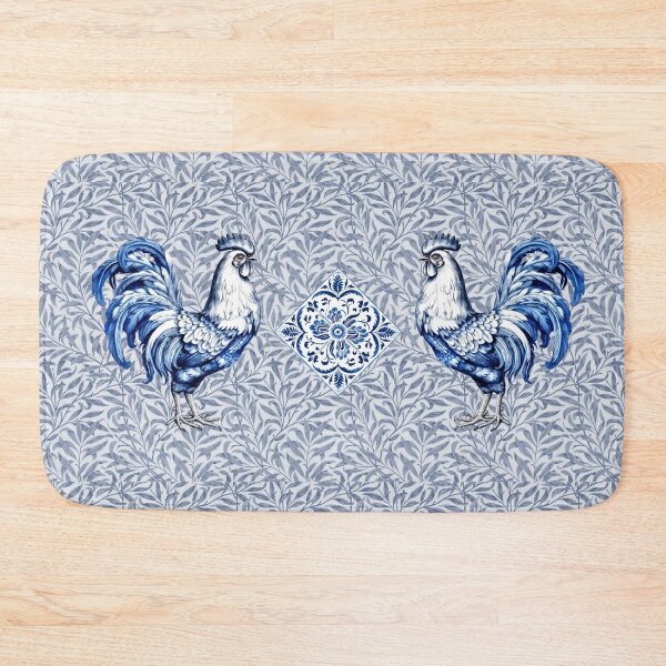 Item preview, Blue Delft Style Fancy Rooster Chicken designed and sold by Pixelchicken.