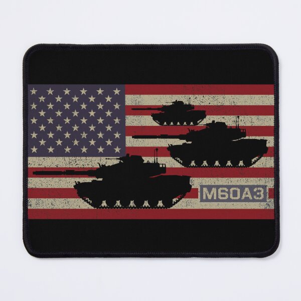 Item preview, M60 A3 Tanks Silhouettes American Vintage Flag designed and sold by MilitaryMart.