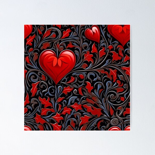 Item preview, "Red Vines Black Hearts" designed and sold by Art-Vortex-fr.