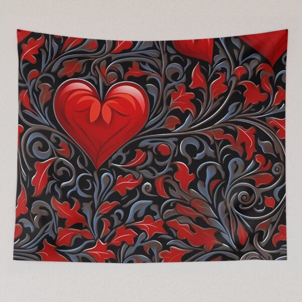 Item preview, "Red Vines Black Hearts" designed and sold by Art-Vortex-fr.