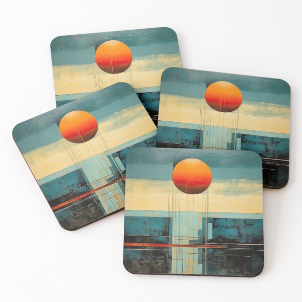 Artikelvorschau, Entdecken Sie "Simplistic & Minimalistic Vintage Sunset" Abstrakte Kunst entworfen und verkauft von ArtificialGenes.