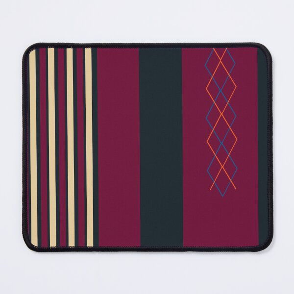 Item preview, Brown striped pattern with black background and vivid orange and blue rhombuses designed and sold by Mario-Martinez.
