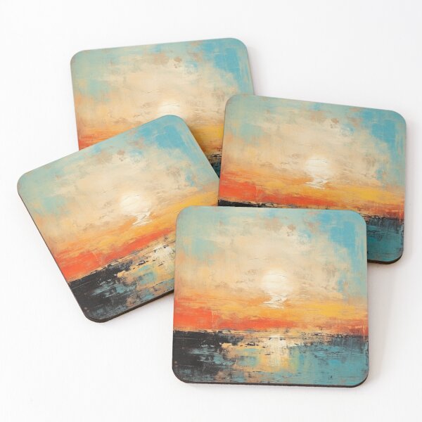 Artikelvorschau, Entdecken Sie "Simplistic & Minimalistic Vintage Sunset" Abstrakte Kunst entworfen und verkauft von ArtificialGenes.