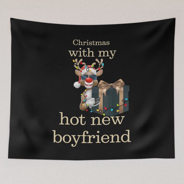 Item preview, First Christmas with my hot new boyfriend, funny gift for boy and husband designed and sold by MomLifeDesign.