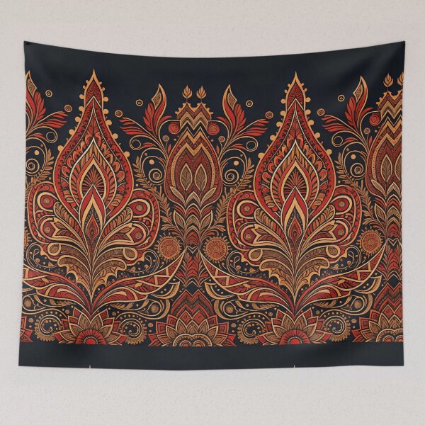 Item preview, UNIQUE PAISLEY PATTERN IN SHADES OF RED designed and sold by Meandmyshop.