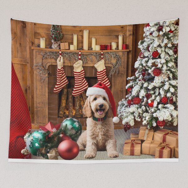 Item preview, Goldendoodle/Labradoodle Christmas Scene designed and sold by Fredster1966.