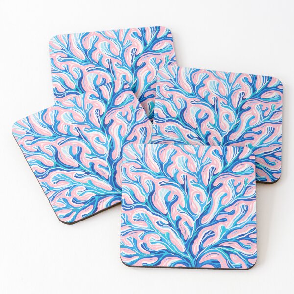 Item preview, Preppy Pink and Blue Coral Print designed and sold by BrightTide.
