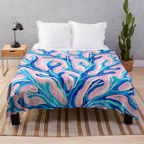 Item preview, Preppy Pink and Blue Coral Print designed and sold by BrightTide.