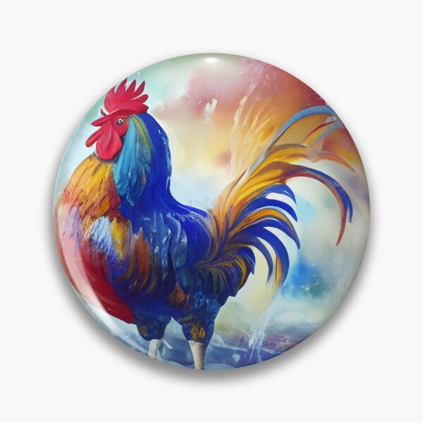 Artikelvorschau, Ein farbenfroher expressionistischer Hahn entworfen und verkauft von Paw's Arts.