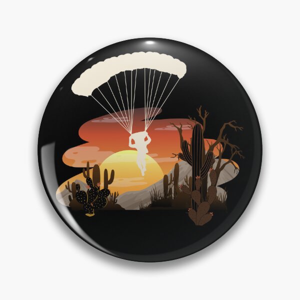 Item preview, Skydiving over the desert, parachutist, paratrooper at the sunset, Classic T-shirt designed and sold by MAGness.
