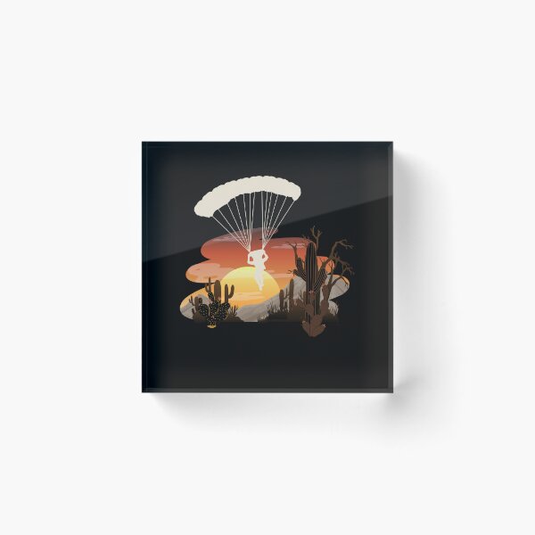 Item preview, Skydiving over the desert, parachutist, paratrooper at the sunset, Classic T-shirt designed and sold by MAGness.