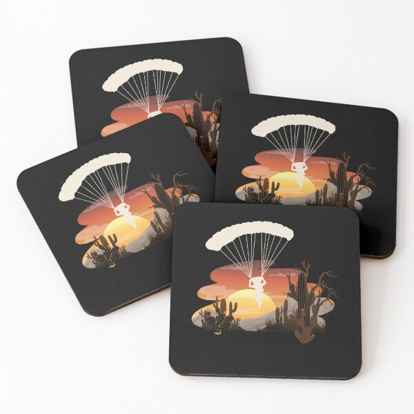 Item preview, Skydiving over the desert, parachutist, paratrooper at the sunset, Classic T-shirt designed and sold by MAGness.