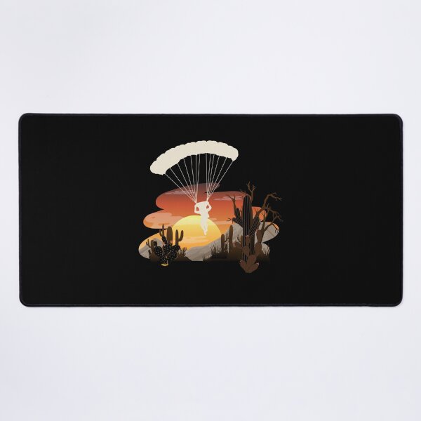 Item preview, Skydiving over the desert, parachutist, paratrooper at the sunset, Classic T-shirt designed and sold by MAGness.