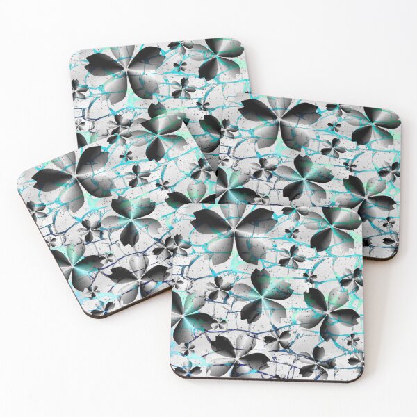 Item preview, Crackled Flower Pattern White Cyan designed and sold by DrowningBeauty.