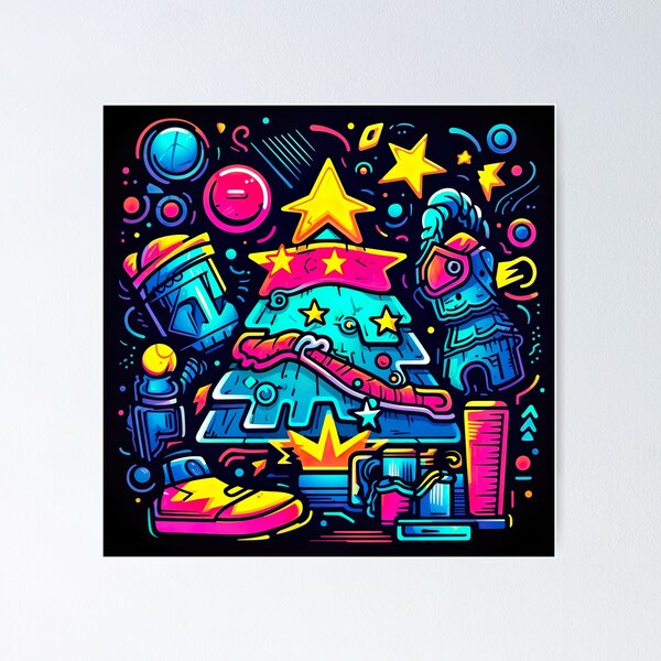 Item preview, Retro Rave: '90s Neon Christmas Vibes designed and sold by Studio Axis.