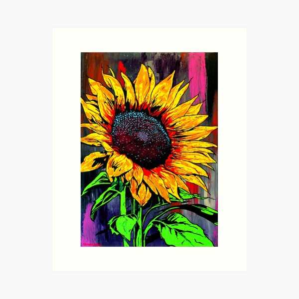Item preview, Expressionist Sunflower designed and sold by Wesley Rounsavall.