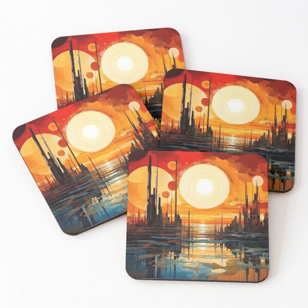 Artikelvorschau, Entdecken Sie "Simplistic & Minimalistic Vintage Sunset" Abstrakte Kunst entworfen und verkauft von ArtificialGenes.